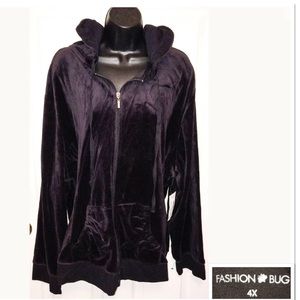 Fashion Bug 4X Jacket Black Hooded Plus Size New